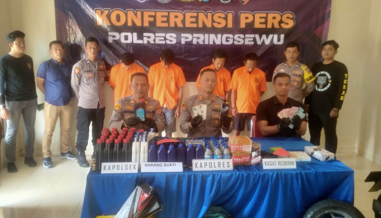 Polres Pringsewu Ungkap Delapan Kasus C3 Dalam Operasi Sikat Krakatau 2025 