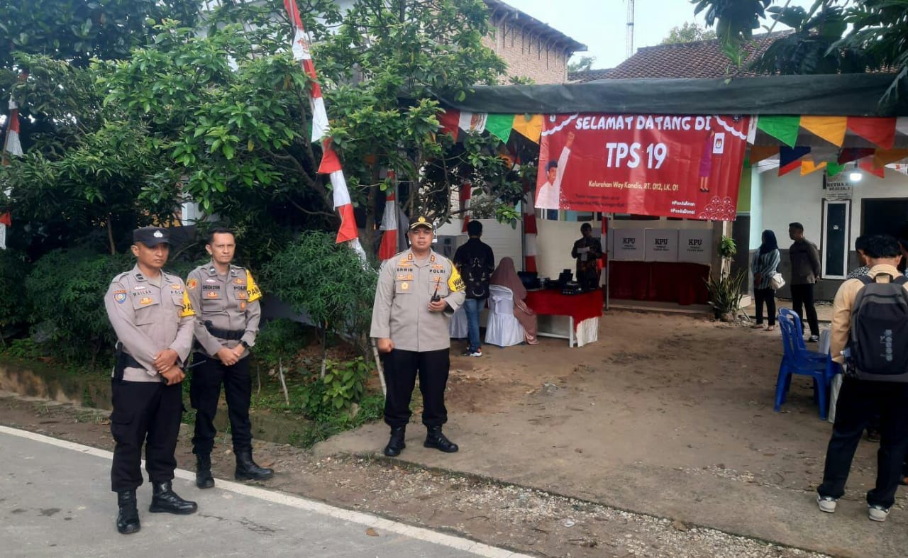 Amankan PSU di TPS 31 Kedaton dan TPS 19 Way Kandis, Begini Langkah Pengamanan Polresta Bandar Lampung