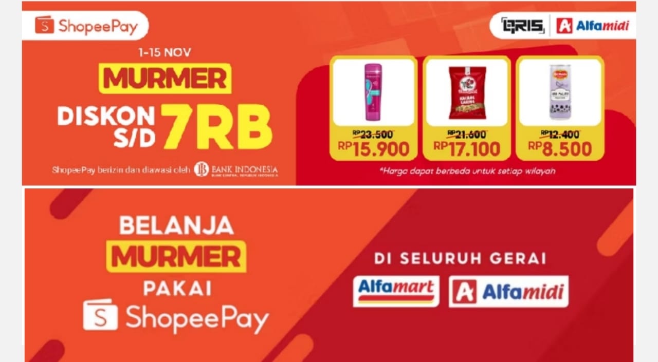 Belanja Hemat di Alfamart dan Alfamidi Dengan ShopeePay, Dapatkan Diskon Hingga Rp7 Ribu