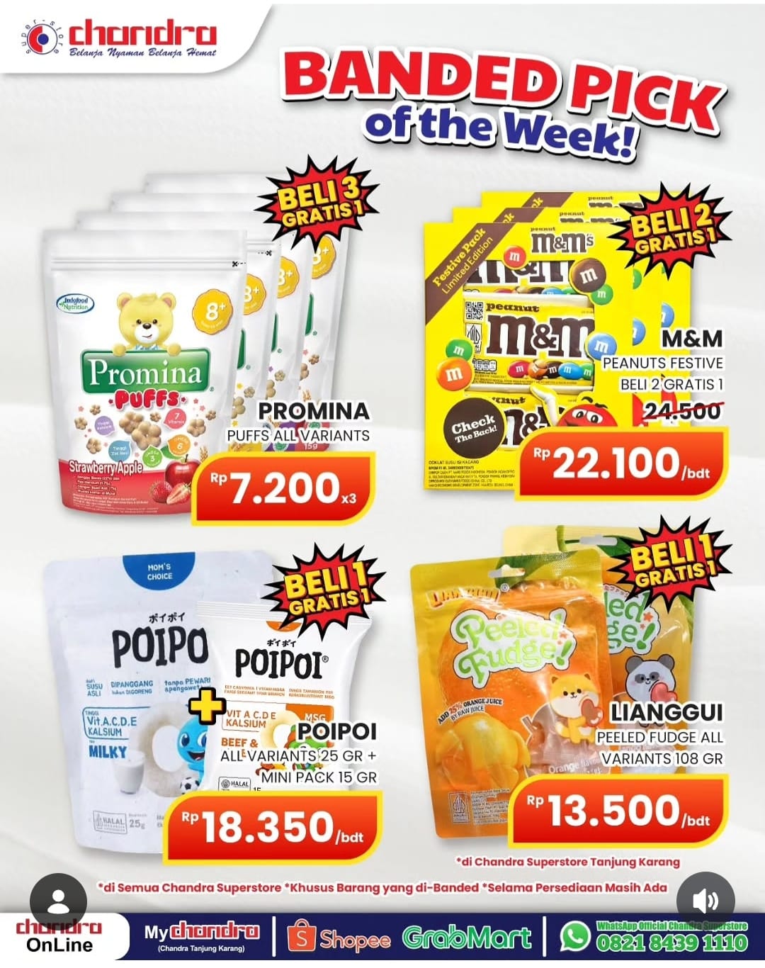 Update Promo Banded Pick of the Week di Chandra Superstore, Beli 1 Gratis 1 hingga Beli 3 Gratis 1