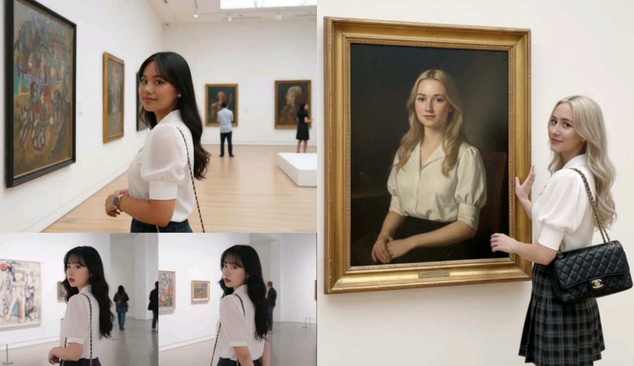 Museum Girl Prompt, Edit Foto Estetik di Pameran Lukisan Tanpa Harus Keluar Rumah