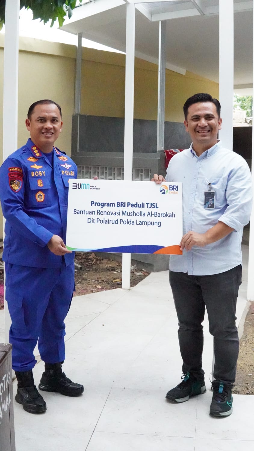 BRI Salurkan Bantuan Renovasi Mushola Al-Barokah Dit Polairud Polda Lampung