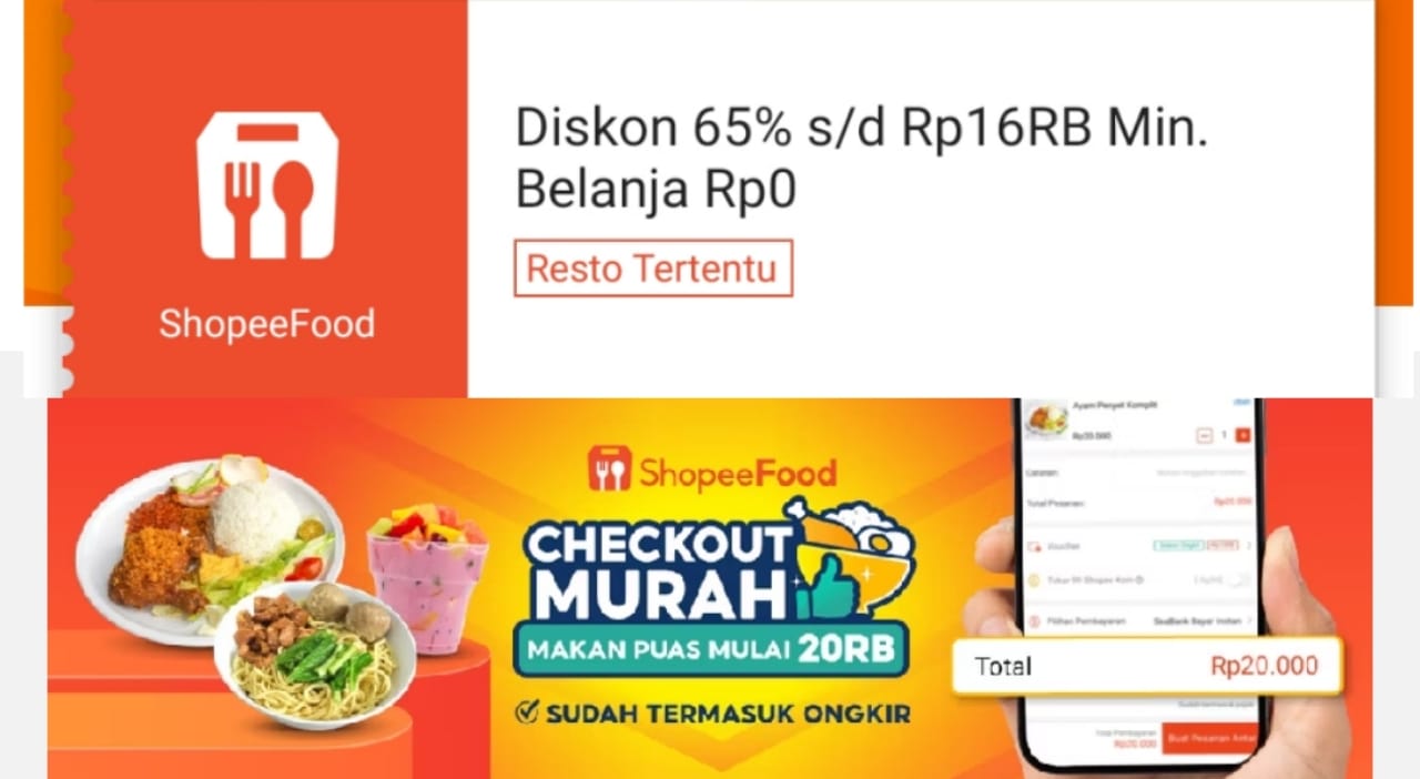 Klaim Voucher Diskon ShopeeFood Hari Ini, Dapatkan Potongan Harga Hingga 65 Persen