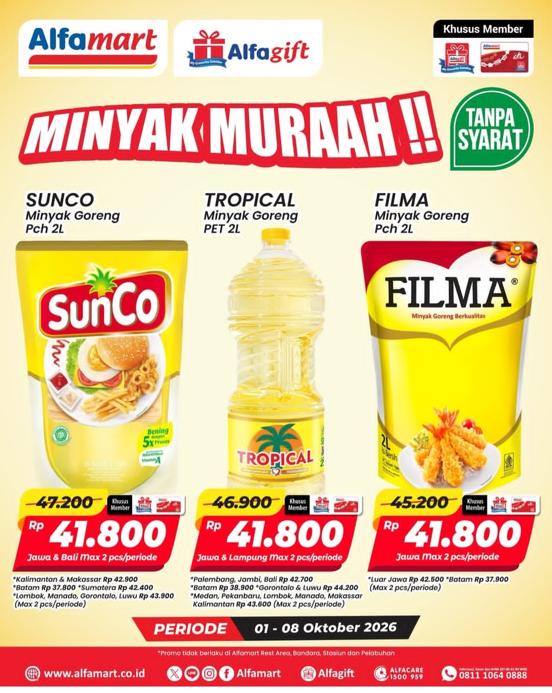 Promo Minyak Goreng 2 Liter di Alfamart, Periode 1–8 Oktober 2026