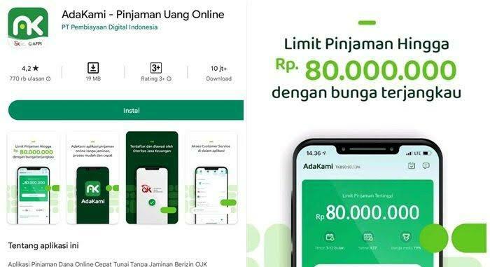 Aplikasi AdaKami Bisa Berikan Pinjaman Dana Sampai Rp 20.000.000 dengan Cicilan Jangka Panjang