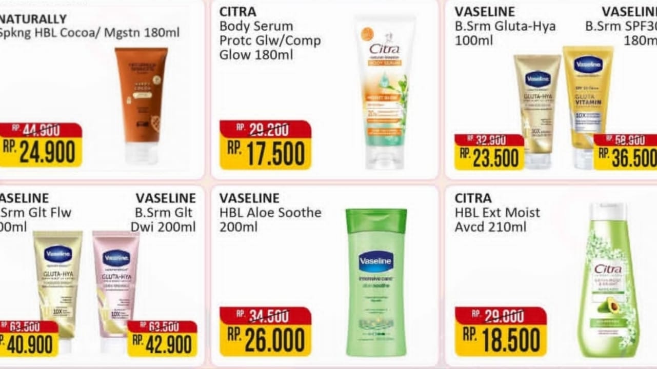 Promo Belanja Murah Produk Body Serum Hingga Lotion Pelembab di Alfamart, Kulit Dijamin Glowing dan Sehat!