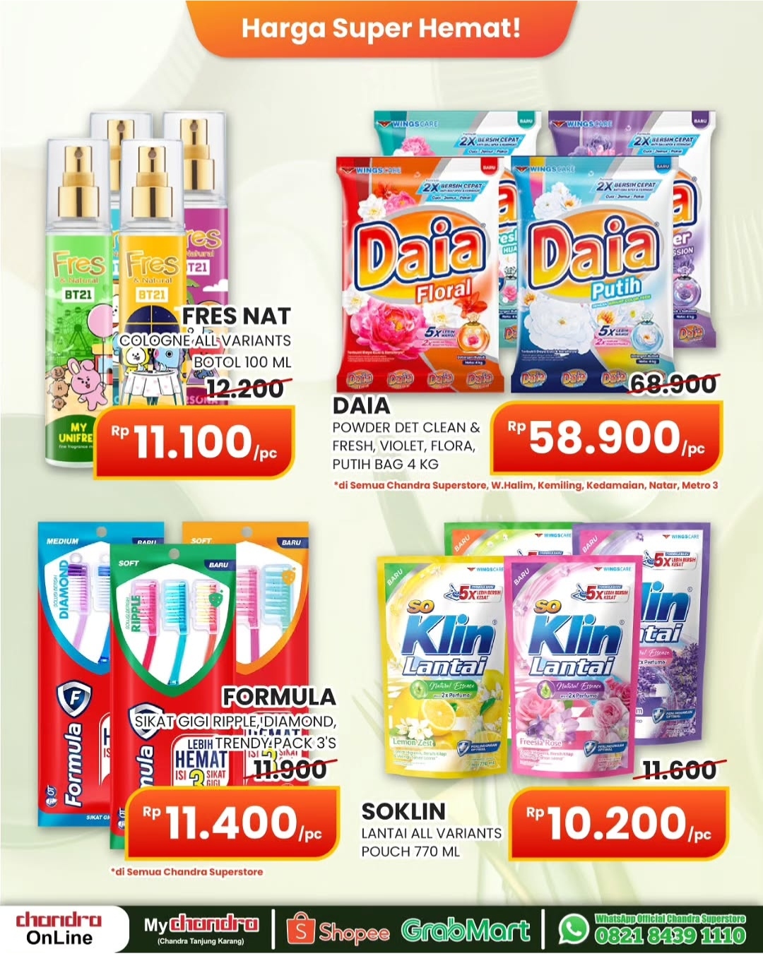 Katalog Harga Super Hemat Chandra Superstore: Promo Deterjen hingga Cologne Per September 2026