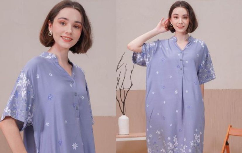 5 Daster Kekinian Kerah Shanghai yang Bikin Tampil Elegan di Rumah