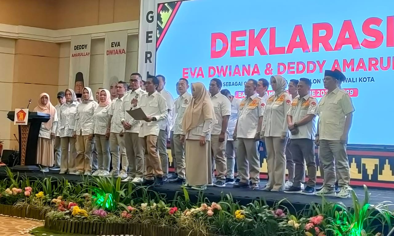 Usai Dilantik Jadi Ketua DPC Gerindra Bandar Lampung, Asroni Paslah Deklarasi Pasangan Eva Dwiana - Deddy 