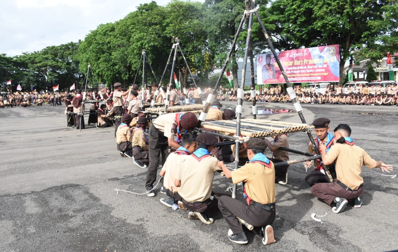 Ribuan Anggota Pramuka Bandar Lampung Berkumpul di Lapangan Saburai