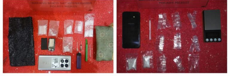 Dua Pengedar Sabu Diringkus Satnarkoba Polres Mesuji di Dua Lokasi Berbeda