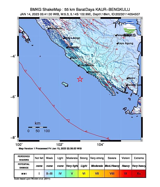 Gempa 5,3 Magnitudo di Kaur, Terasa Sampai Pesisir Barat
