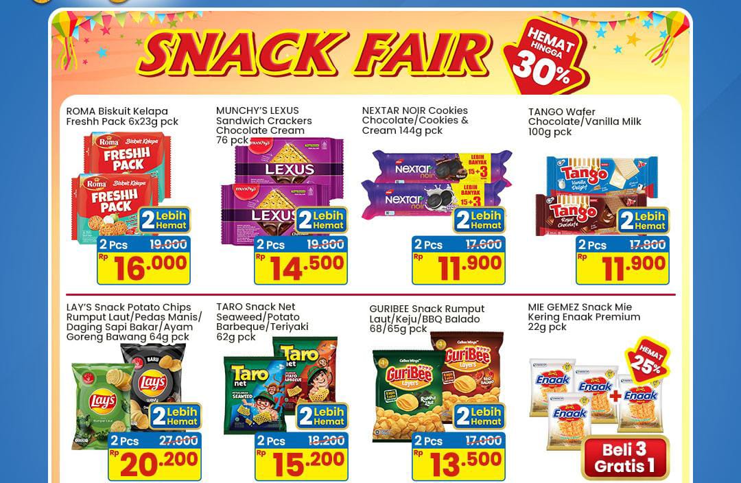 Promo Cemilan Hemat 30 Persen, Dapatkan Diskon Indomaret Sore Ini