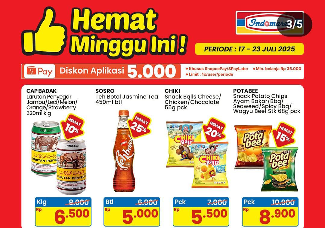 Promo Indomaret Cemilan Ringan! Ada Diskon Hemat Spesial 22 Juli 2025
