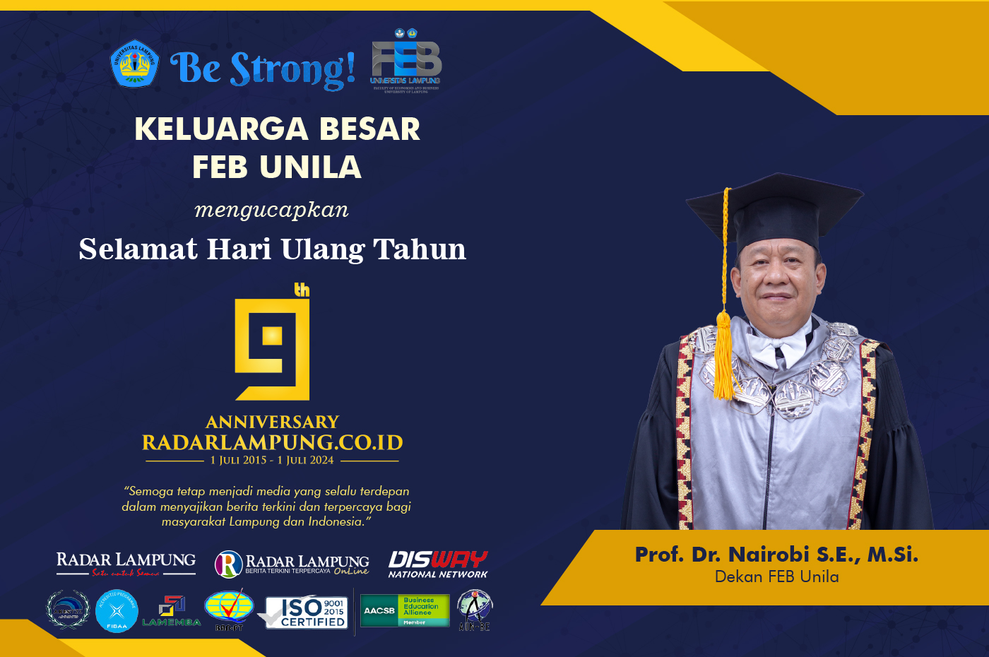 FEB Universitas Lampung: Selamat Ulang Tahun ke-9 Radar Lampung Online