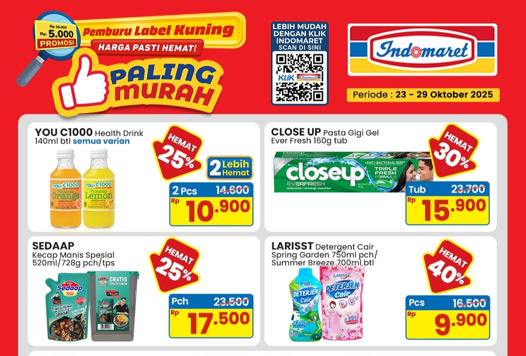 Hari Terakhir Promo Indomaret 29 Oktober 2025, Dapatkan Belanja Murah Deterjen Cair Hemat 40  Persen 