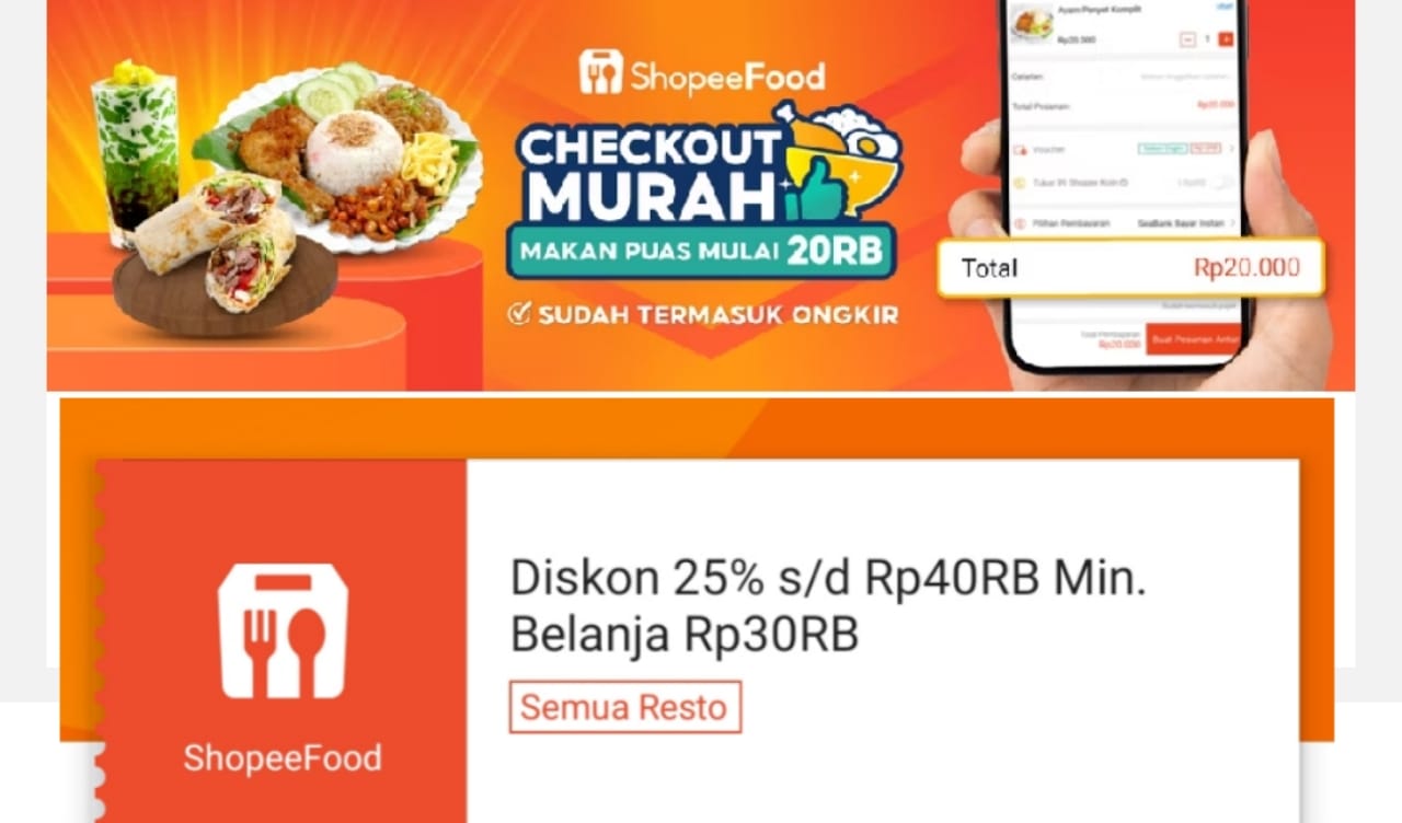 Klaim Sekarang! Dapatkan Diskon 25 Persen Hingga Rp40 Ribu di ShopeeFood, Makan Siang Dijamin Kenyang