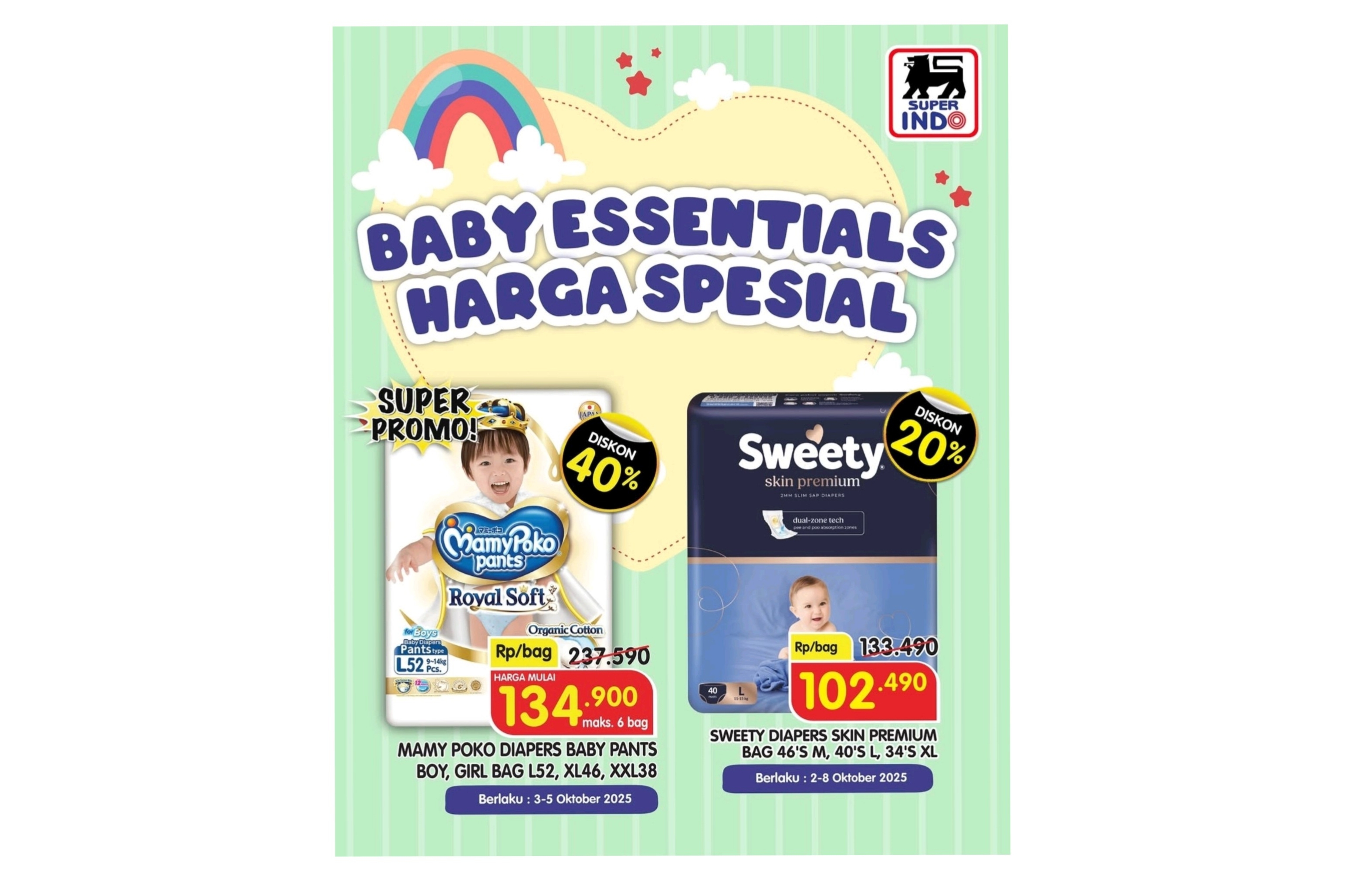 Update Promo Superindo 2 - 8 Oktober 2025 Untuk Kebutuhan Si Kecil, Baby Essentials Harga Spesial 