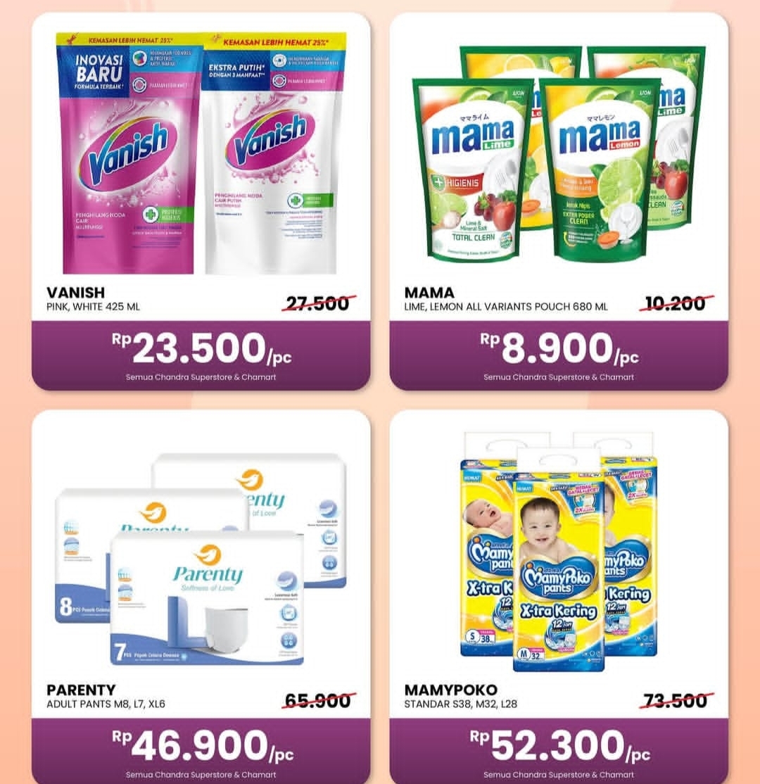 Promo Hemat Terus - Terusan Bersama Chandra sampai 19 November 2025: Dari Mama Lemon Hingga Mamy Poko Pants