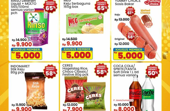 Promo Indomaret Tebus Murah Hingga 65 Persen, Dapatkan Diskon Member Serba Rp 5 Ribu