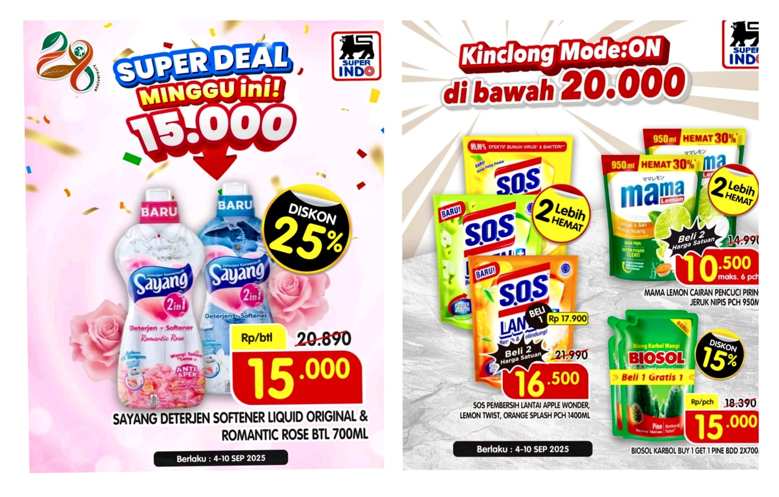 Hari Terakhir Super Deals hingga Kinclong Mode On Superindo, Dari Deterjen Sayang sampai Mama Lemon