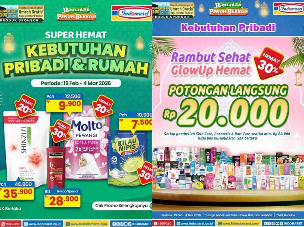 Update Promo Indomaret 19 Februari–4 Maret 2026: Diskon Kebutuhan Rumah Tangga hingga Diskon 50 Persen