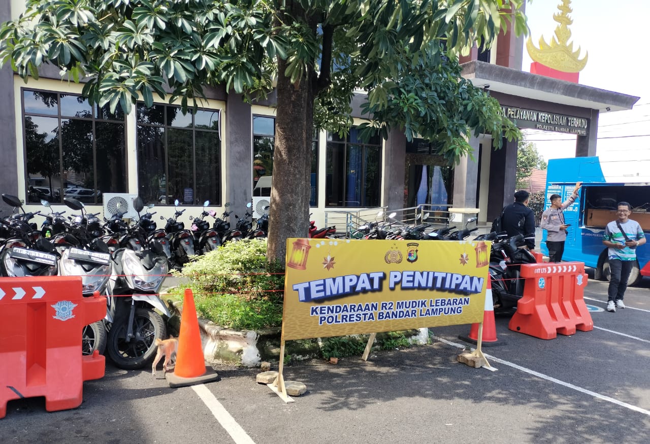 Hingga 7 April 2024, Polresta Bandar Lampung Terima Titipan 224 Sepeda Motor Warga Yang Mudik Lebaran 