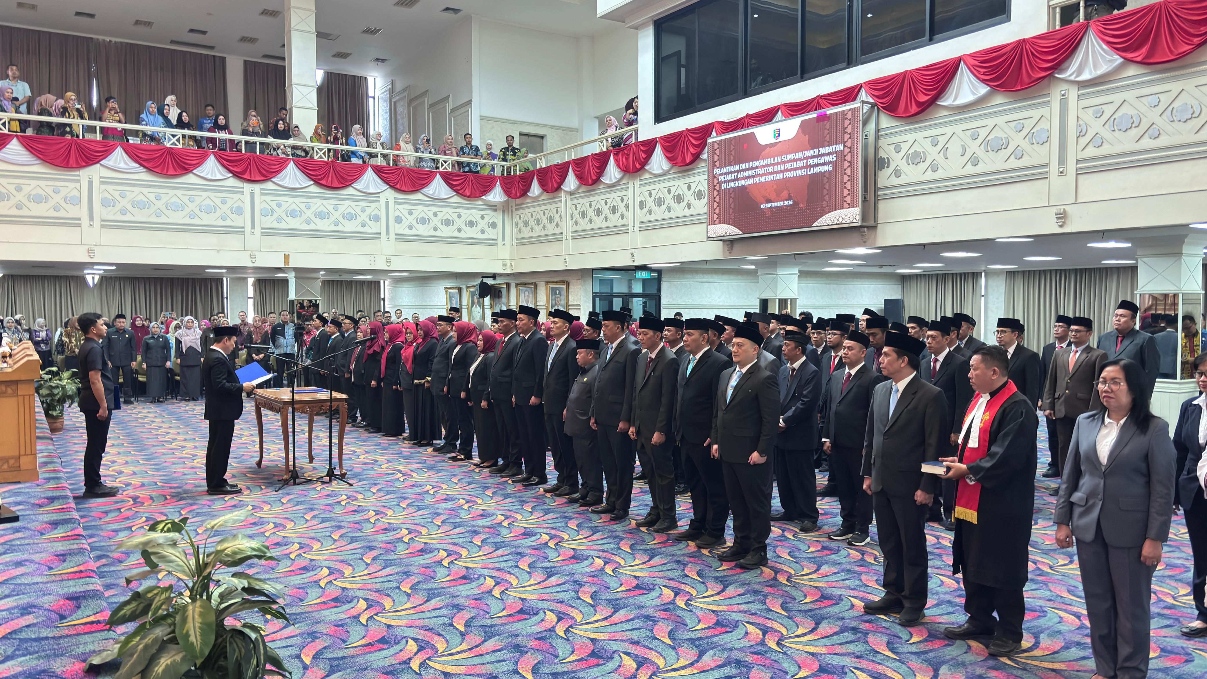 109 Pejabat Pemprov Lampung Dirombak, Ini Rinciannya 