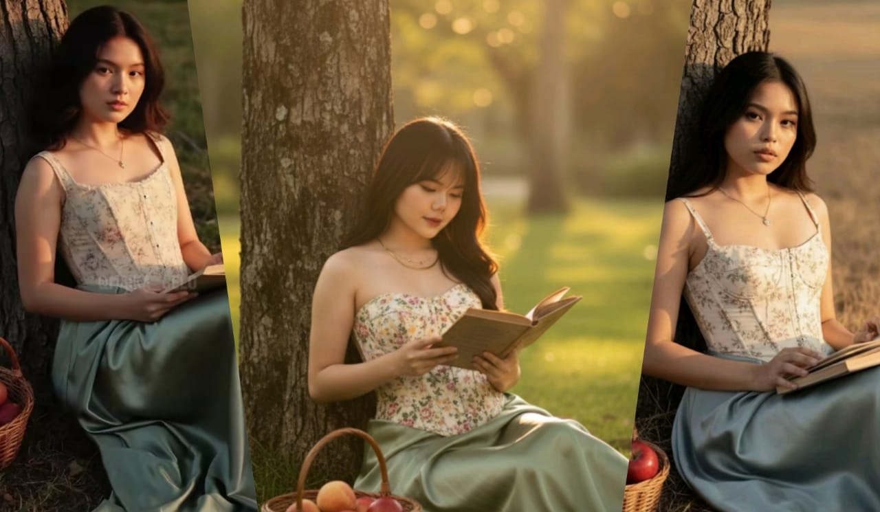 Pakai Prompt AI Untuk Hasilkan Potret Estetik Baca Buku di Bawah Pohon dengan Suasana Syahdu 