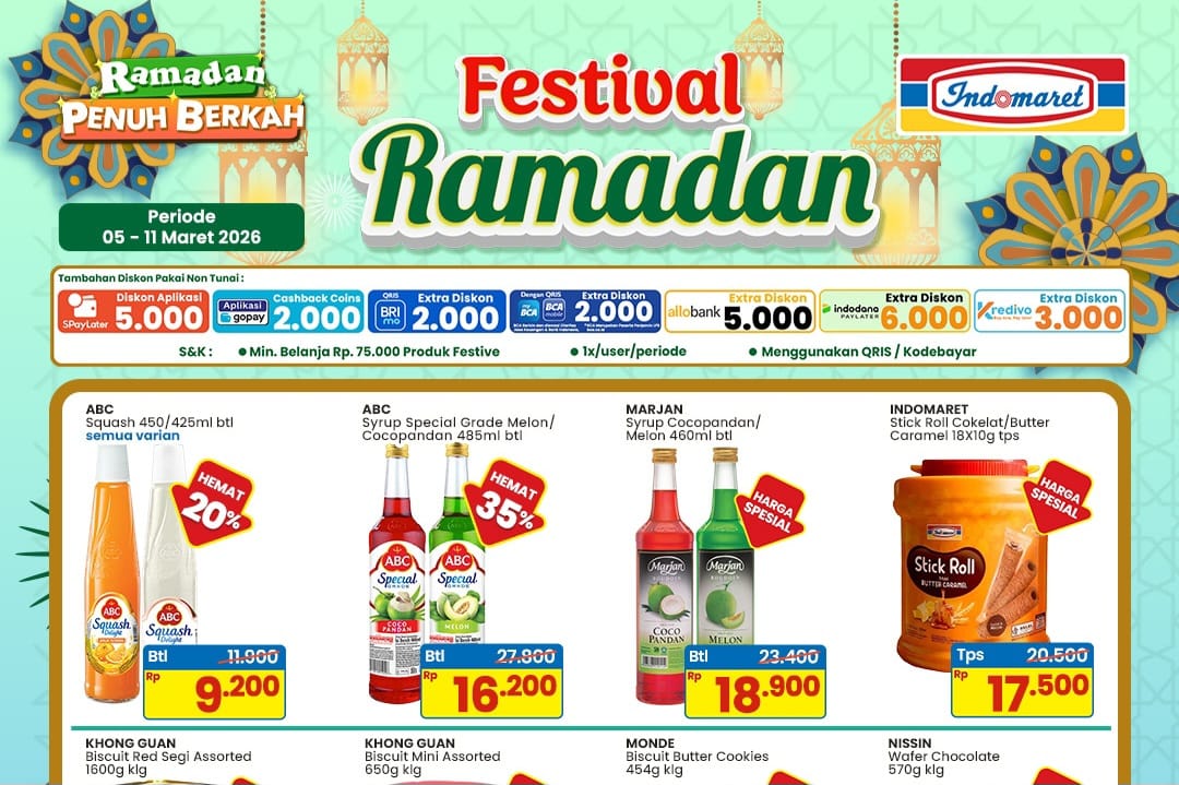 Promo Indomaret Festival Ramadan 2026: Diskon Besar-Besaran Bikin Stok Lebih Hemat