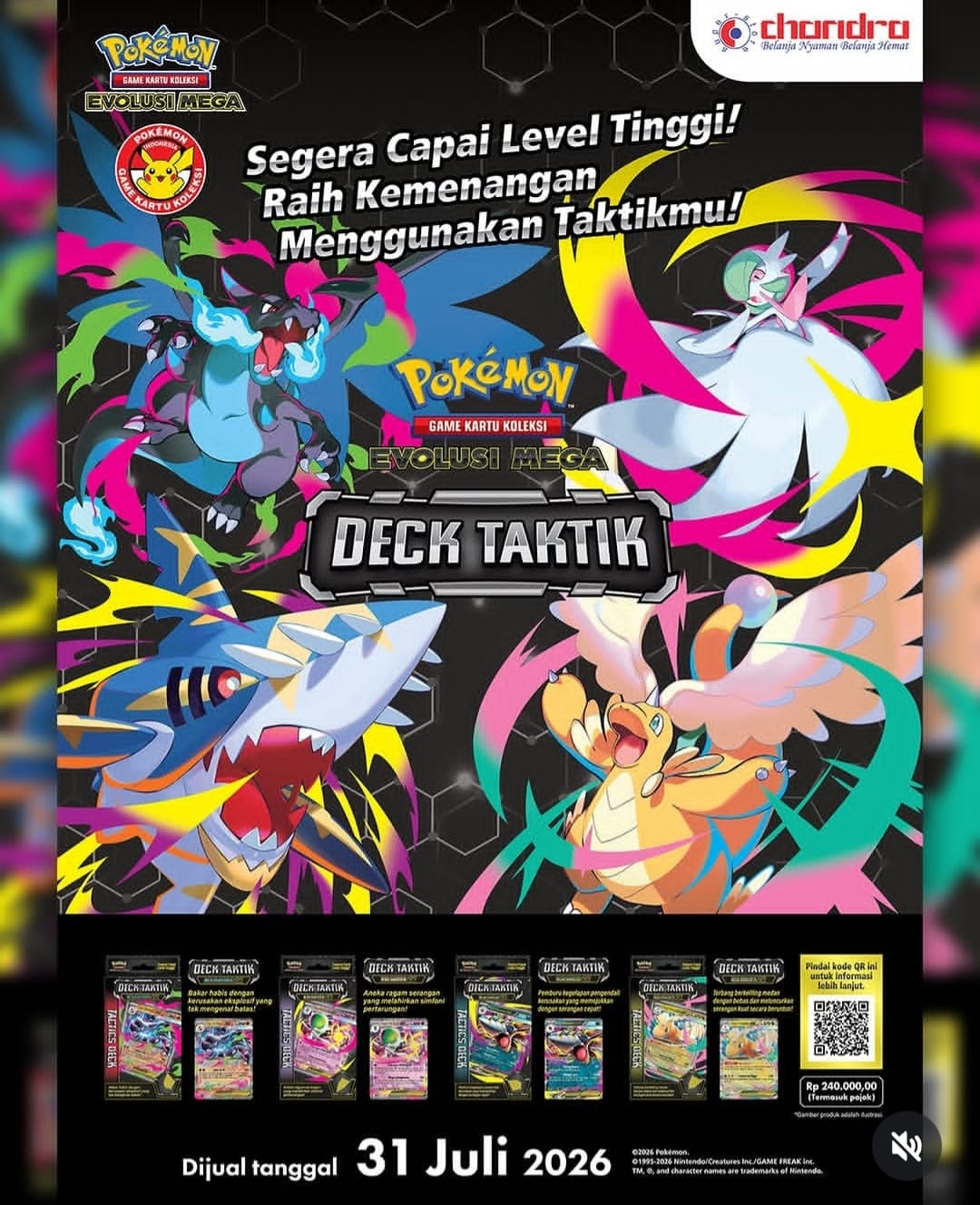 Siap-Siap, Pokemon Game Kartu Koleksi 'Evolusi Mega: Deck Taktik' Resmi Dijual Besok di Chandra, Ini Harganya