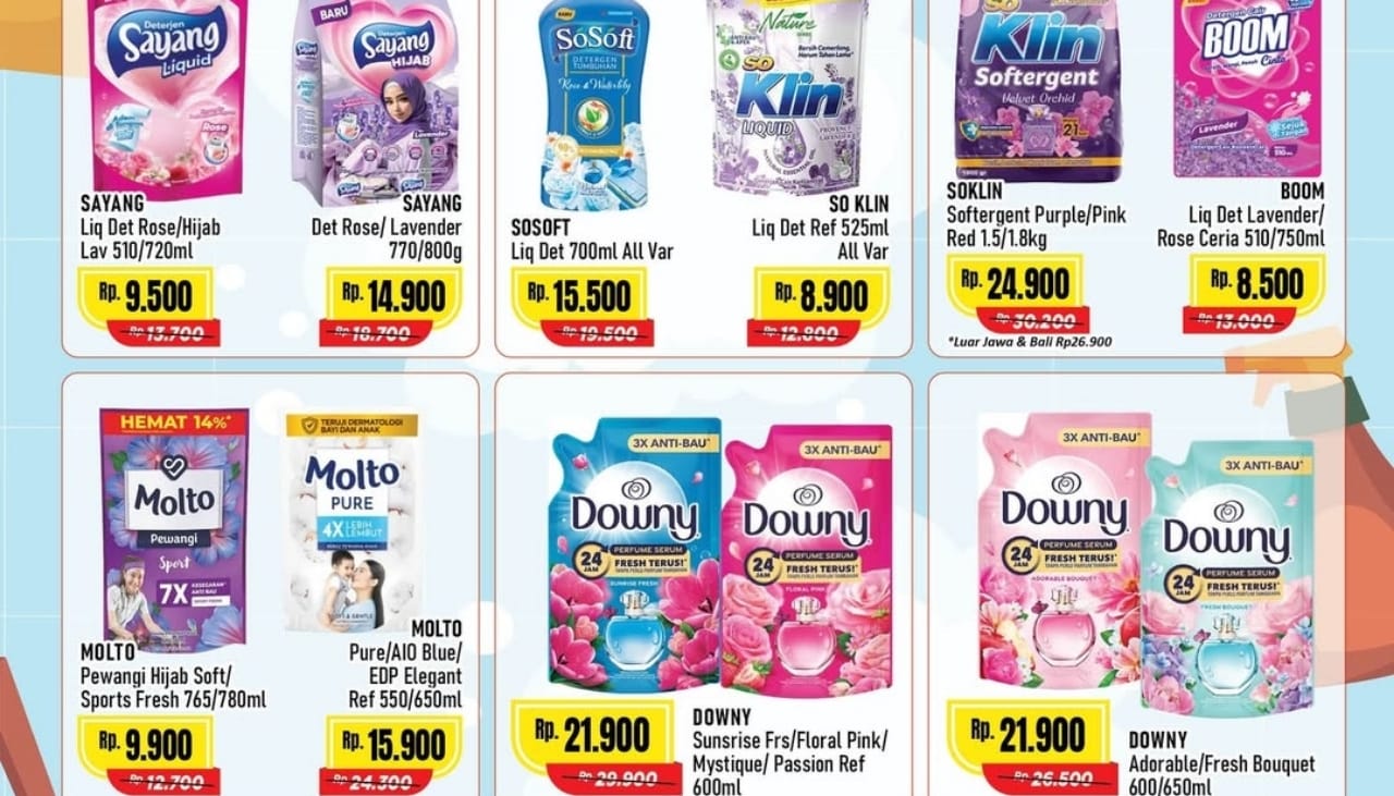 Promo Deterjen Murah dan Pewangi Favorit Keluarga di Alfamart, Pakaian Dijamin Bersih dan Anti Lepek!