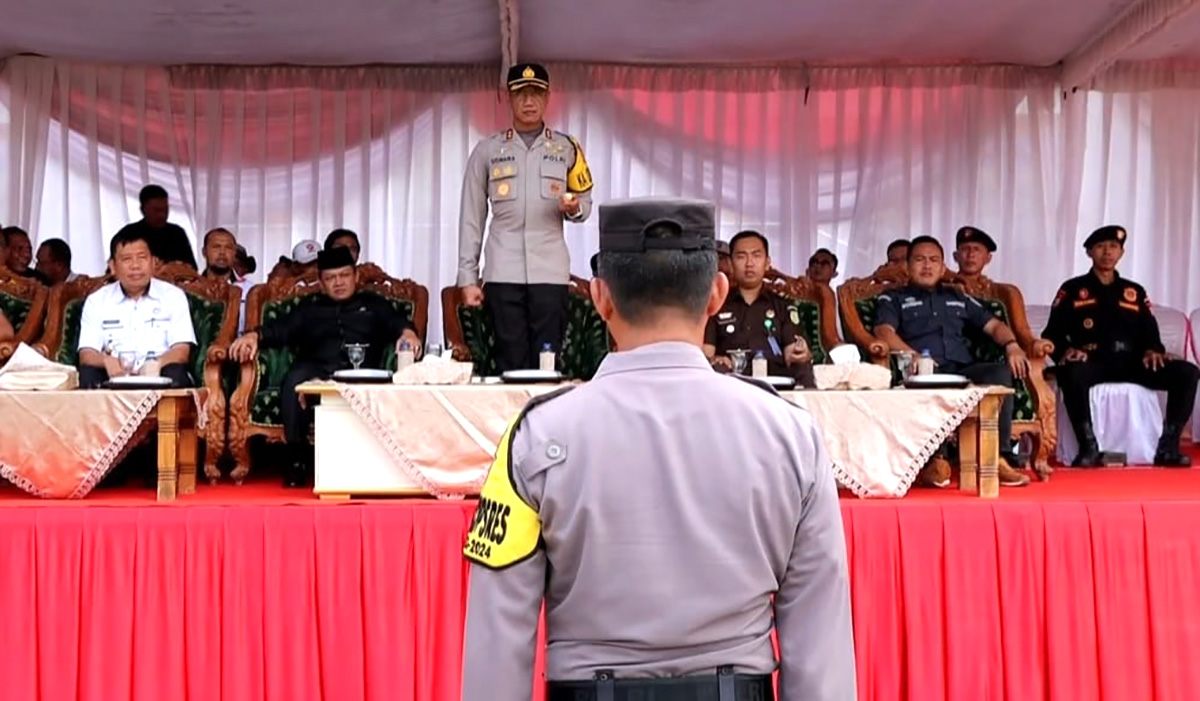 Polres Tanggamus Lampung Gelar Simulasi Sispamkota dan Penandatanganan Komitmen Moral Pemilu 2024 