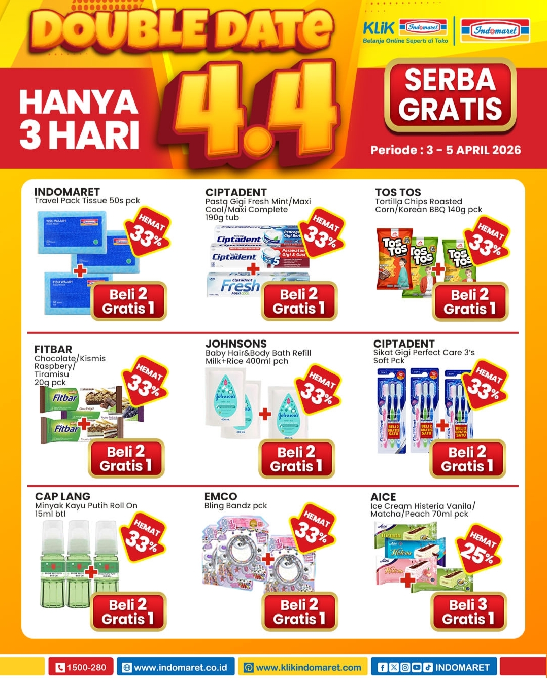 Promo Double Date 4.4 Indomaret, Serba Gratis dan Hemat Hingga 33 Persen, Hanya 3 Hari