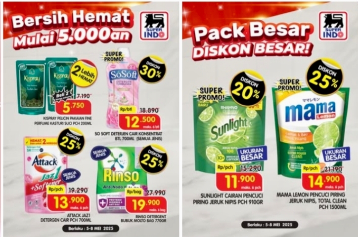 Hanya Sampai Besok, Promo Deterjen Superindo, Belanja Hemat Rumah Bersih Maksimal