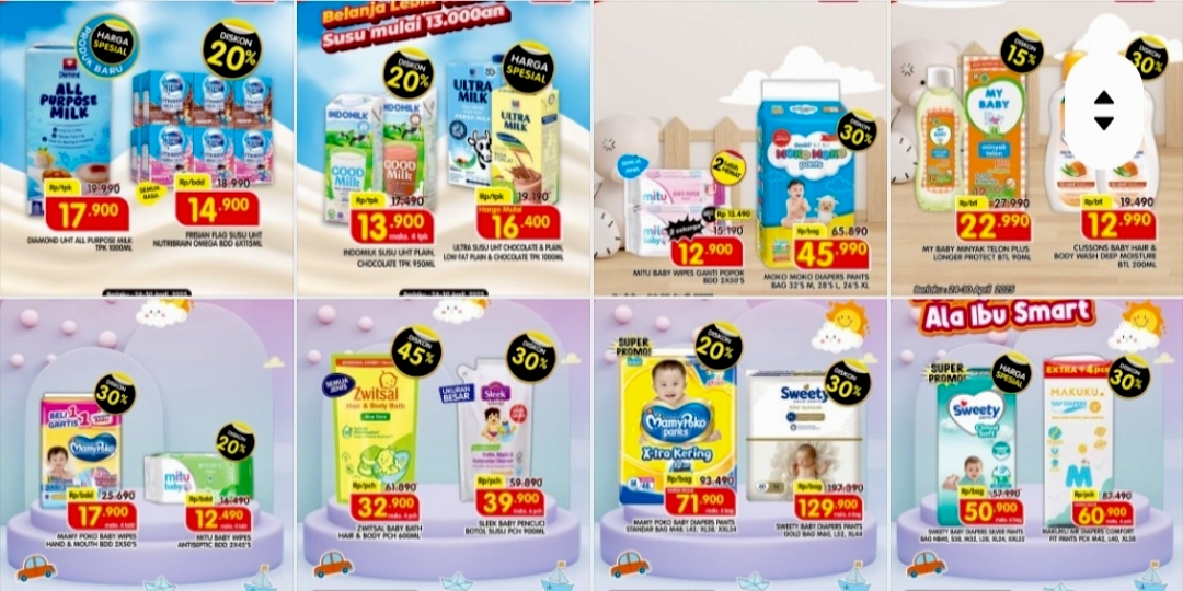 Belanja Cermat Ala Ibu Smart Dengan Superindo : Ada Super Promo Popok Bayi Diskon  30 Persen 