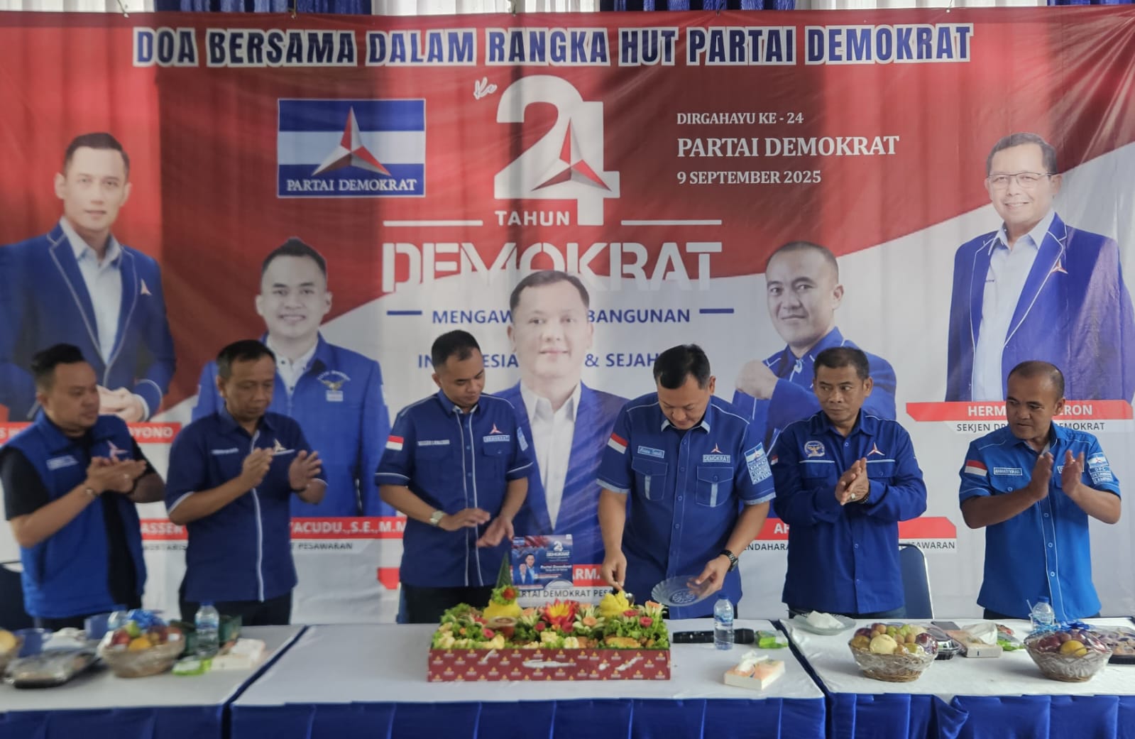 Peringati HUT ke-24 Demokrat, Aries Sandi Doakan Kebaikan untuk Pemimpin Pesawaran