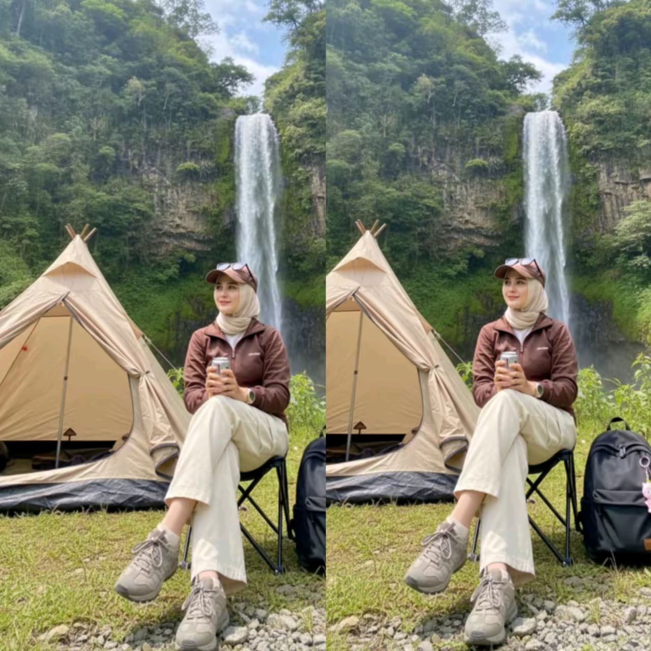 Coba Prompt Gemini AI Ini, Hasilkan Potret Outdoor Estetik di Air Terjun Hijau Seakan Liburan ke Alam Nyata!