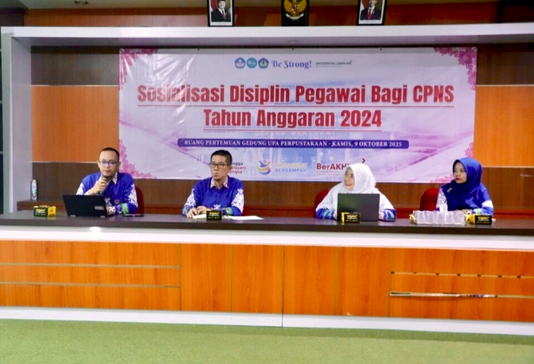 Beri Pemahaman Peraturan Disiplin, Unila Gelar Sosialisasi Disiplin Pegawai Bagi CPNS TA 2024
