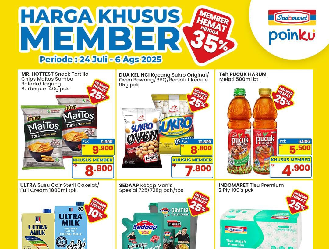 Promo Indomaret Spesial Harga Member! Klaim Diskon Hemat Produk Susu UHT Hingga Teh Manis