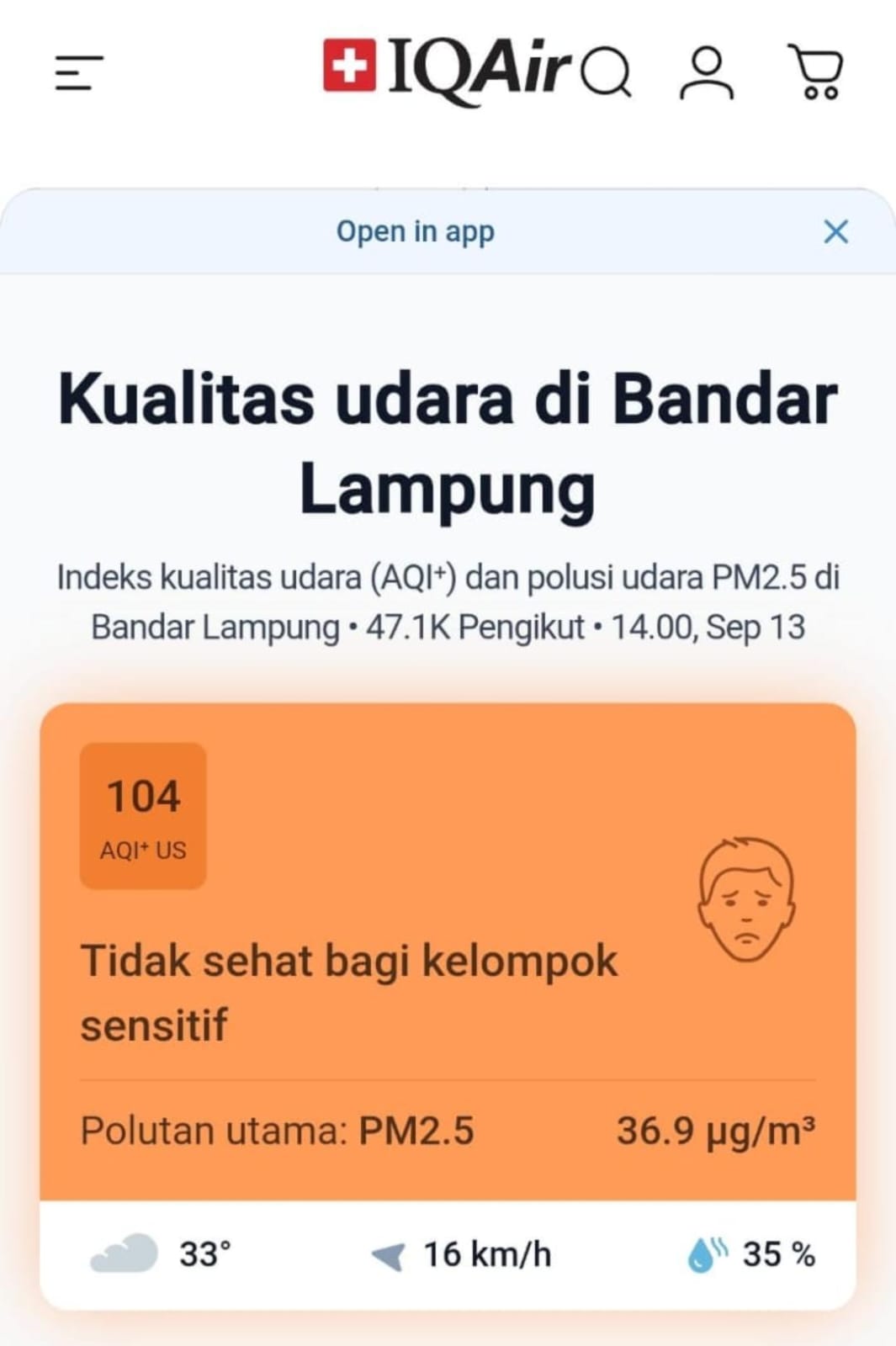 Kualitas Udara Bandar Lampung Tidak Sehat, Simak Himbauan Diskes Kota