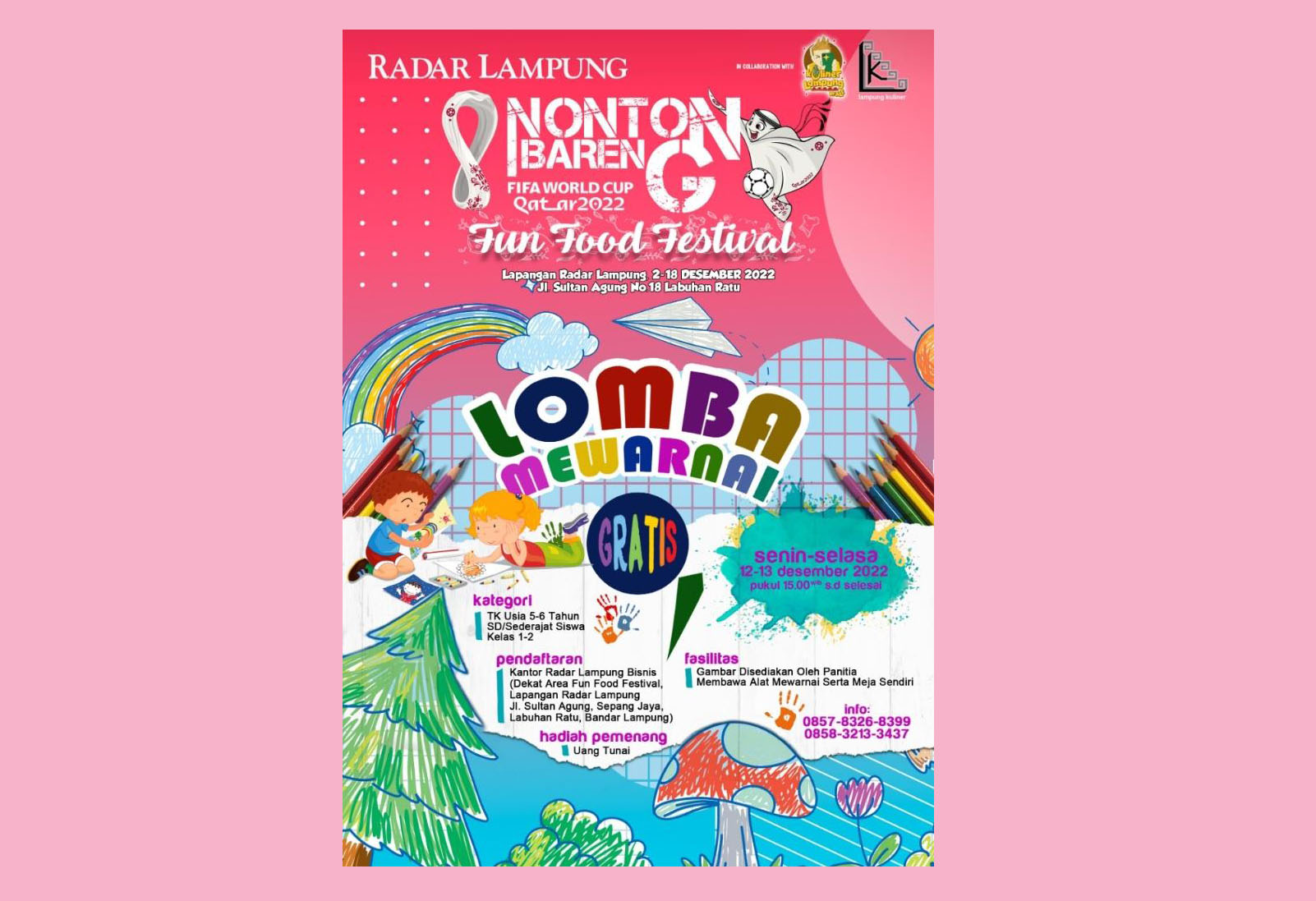 Yuk, Ikut Lomba Mewarnai Fun Food Festival Radar Lampung, Gratis