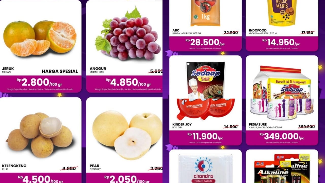 Promo Chandra Super Store, Dapatkan Harga Spesial Mingguan Sampai 29 Oktober 2025! Ini Katalognya