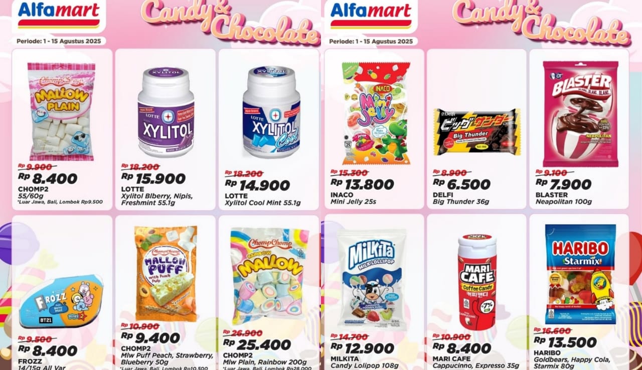 Balikin Mood Dengan Belanja Murah Produk Permen dan Cokelat Favorit di Alfamart, Cek Katalognya
