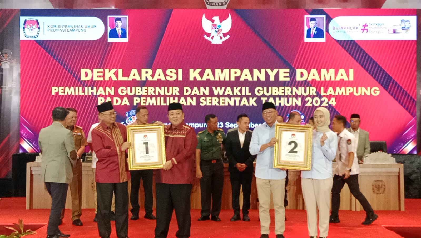 Pilgub Lampung 2024: Arinal-Sutono Dapat Nomor Urut 1, RMD-Jihan Nomor Urut Prabowo