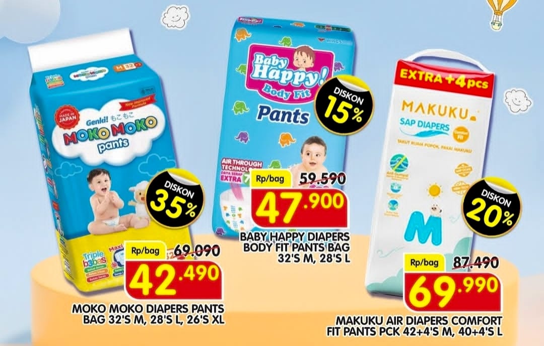 Belanja Tenang si Kecil Senang Bersama Superindo Periode 1 - 7 Mei 2025, Ada Diskon Popok Bayi 35 Persen 