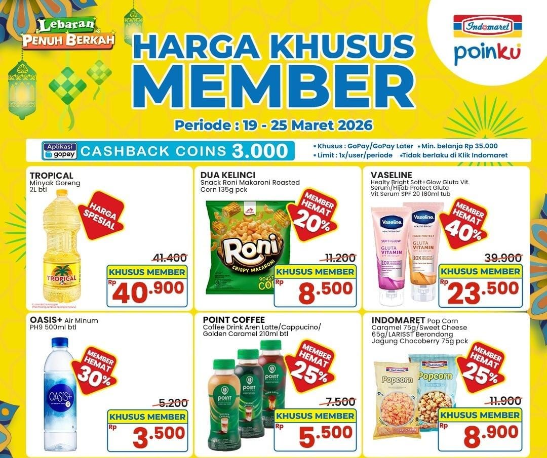 Cuma Sampai Hari Ini! Nikmati Promo Indomaret Harga Khusus Member, Diskon hingga 40 Persen