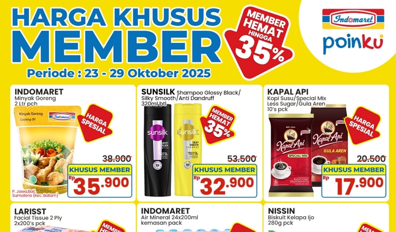 Promo Indomaret Hari Ini, Harga Khusus Member Hemat Sampai 35 Persen!
