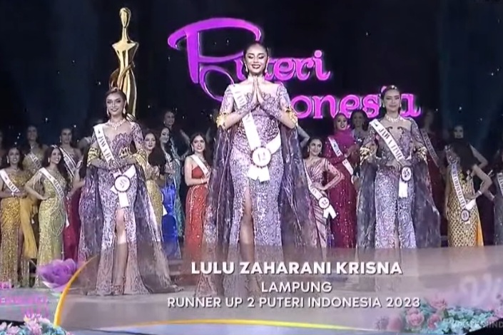 Keren, Wakil Lampung Lulu Zaharani Jadi Runner Up 2 Puteri Indonesia 2023