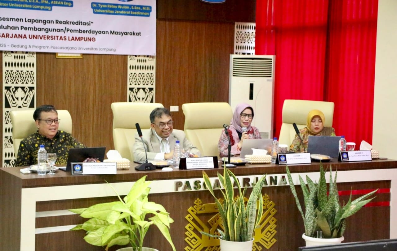 Perkuat Penjaminan Mutu Pendidikan, Pascasarjana Unila Gelar Asesmen Lapangan Reakreditasi Prodi S-2 MIP3M